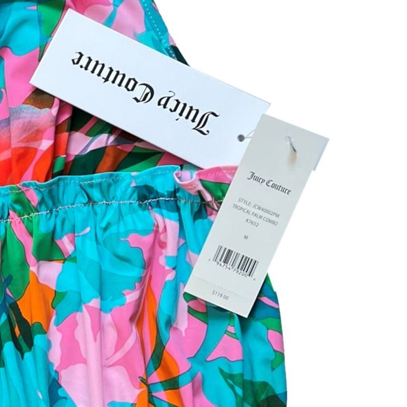 NEW Juicy Couture Tropical Palm Tiered Mini Dress , Size M - Picture 10 of 16
